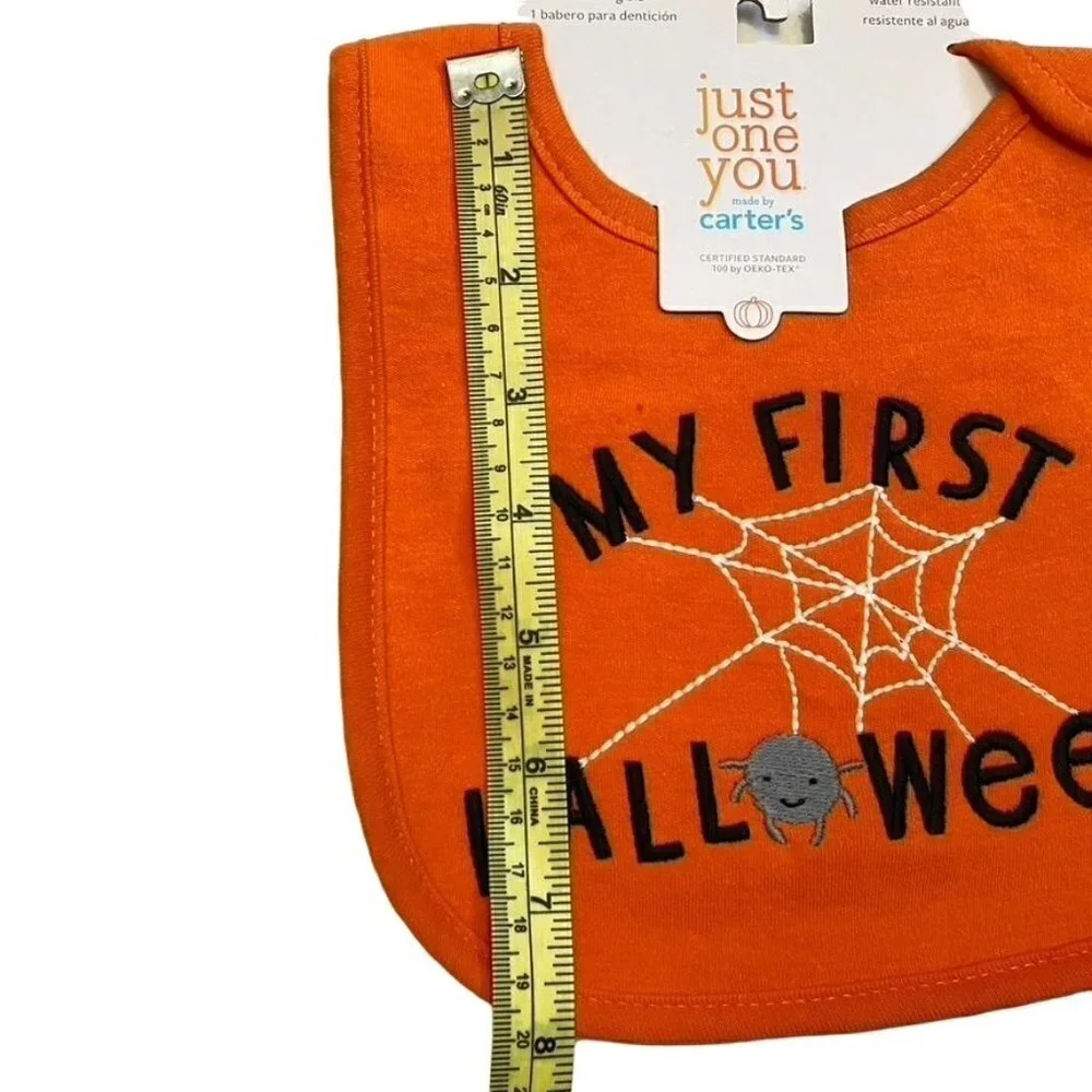 Carter's My Fist Halloween Teething Bib Spiderweb